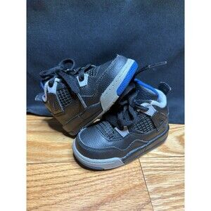 Nike Air Jordan 4 Retro Toddler Size 6C Black Athletic Shoes Sneakers 308500-006